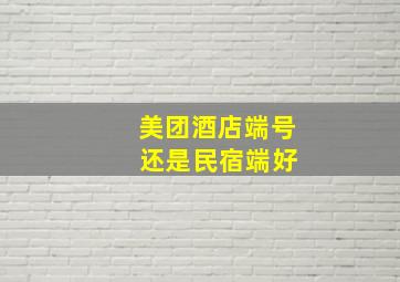 美团酒店端号 还是民宿端好